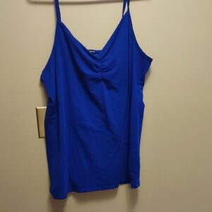 Torrid Blue Fitted Ruched Front Tank Top Sz 3